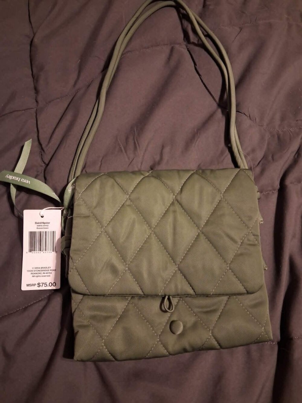 Vera Bradley Women's Performance Twill Baird Hipster Crossbody NWT Green